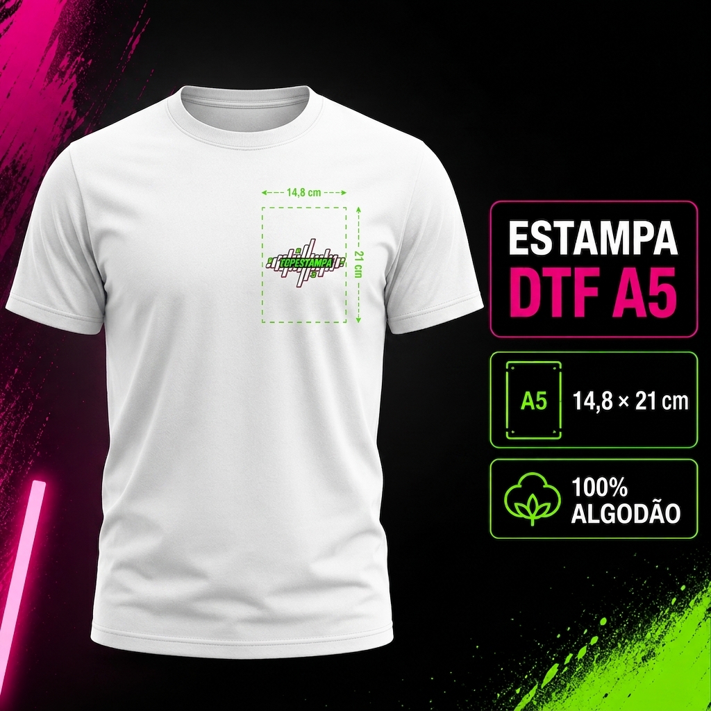 camiseta 100% algodão + estampa dtf a4 camiseta 100% algodão + estampa dtf a4